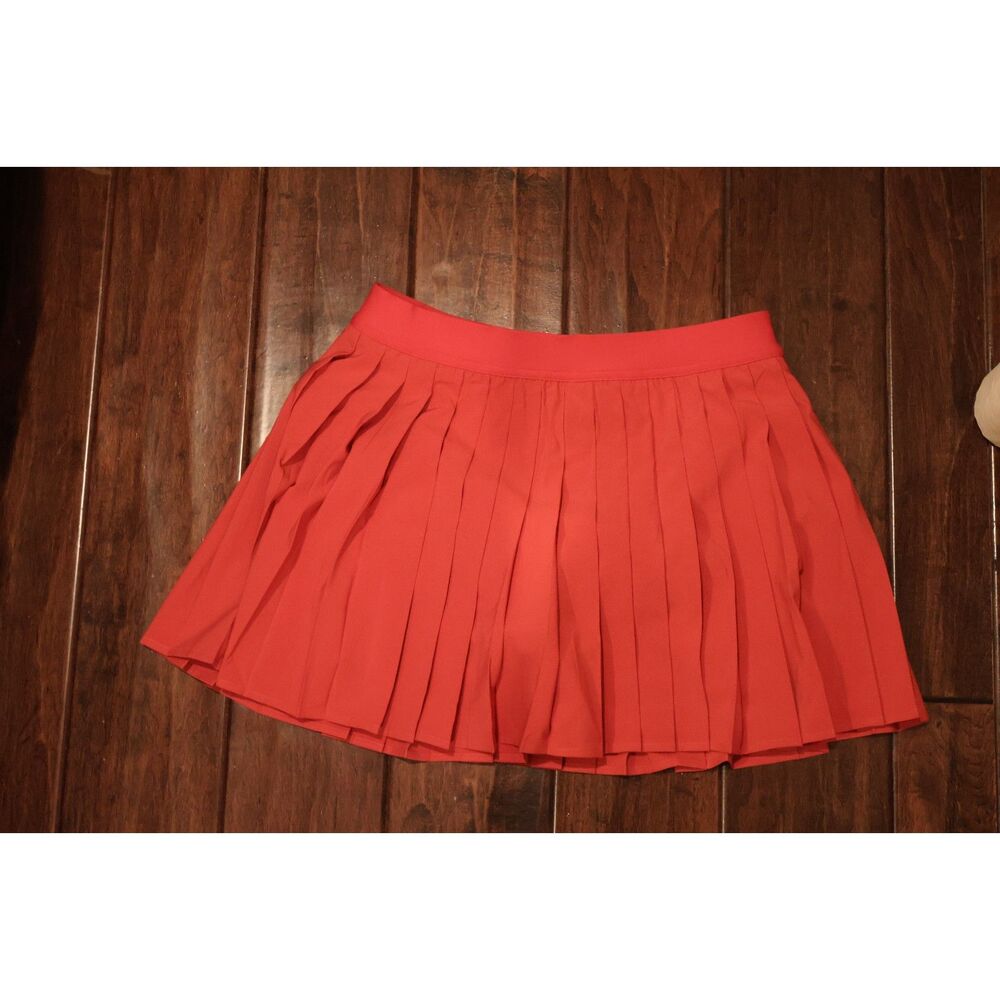 Lululemon Red Pleated Tennis Skort Athletic Mini Skirt Built In Shorts